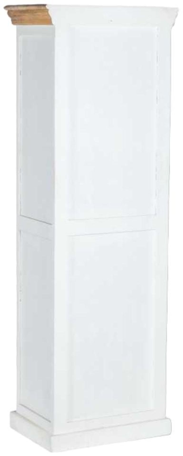 Coastal White and Wood 2 Door Bookcase Display Cabinet