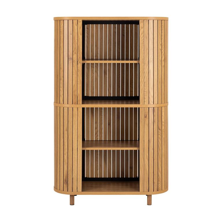 Colima Bookcase - Large - Curved - Fluted Oak