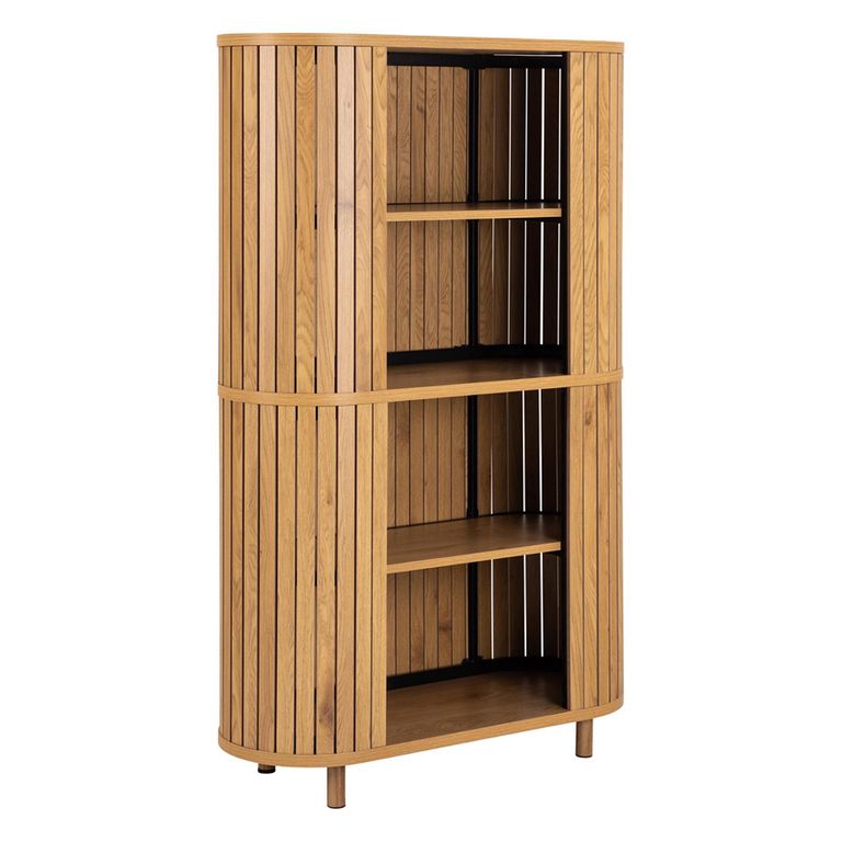 Colima Bookcase - Large - Curved - Fluted Oak