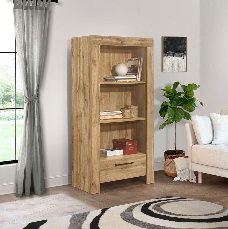 Compton Bookcase - 1 Drawer - Oak