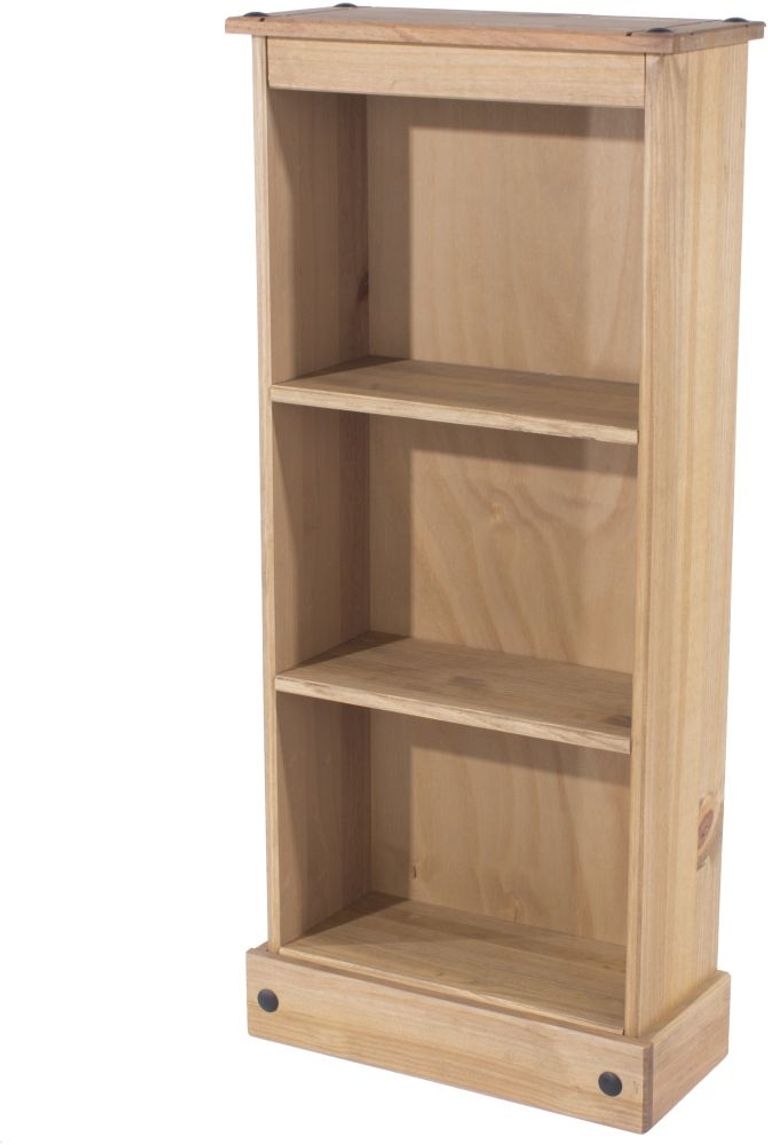 Corona Pine Mexican Low Narrow Bookcase 