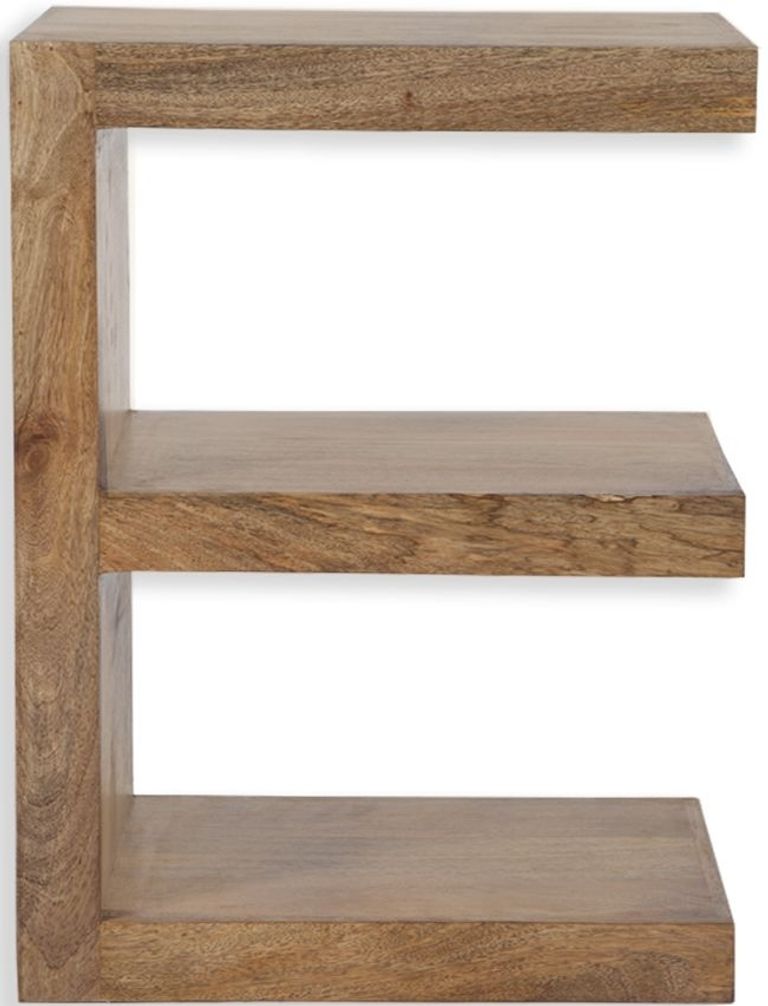 Cuban Natural Mango Wood E Shelving Unit