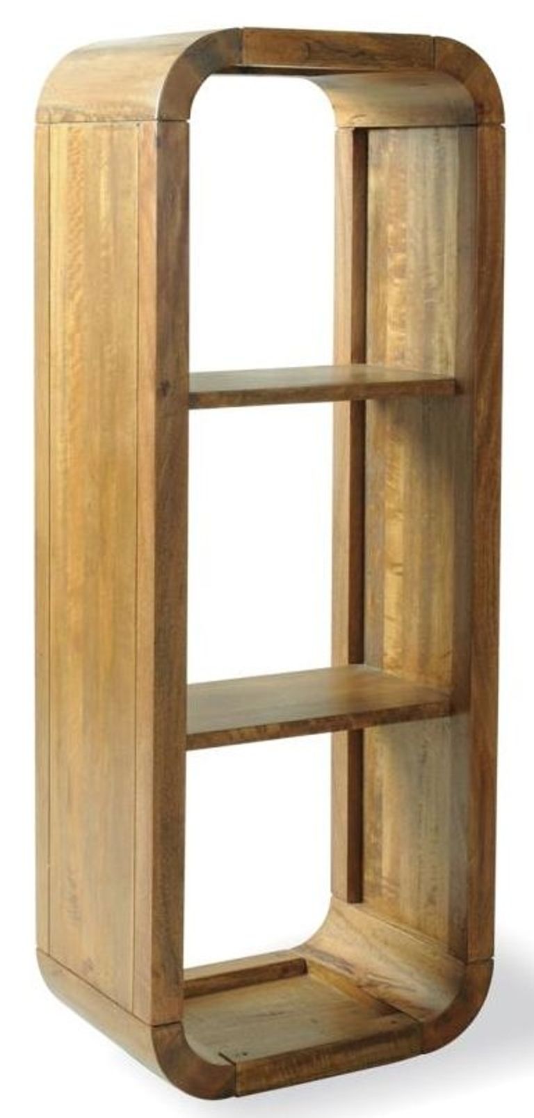 Curved Edge Mango Wood Tall Bookshelf