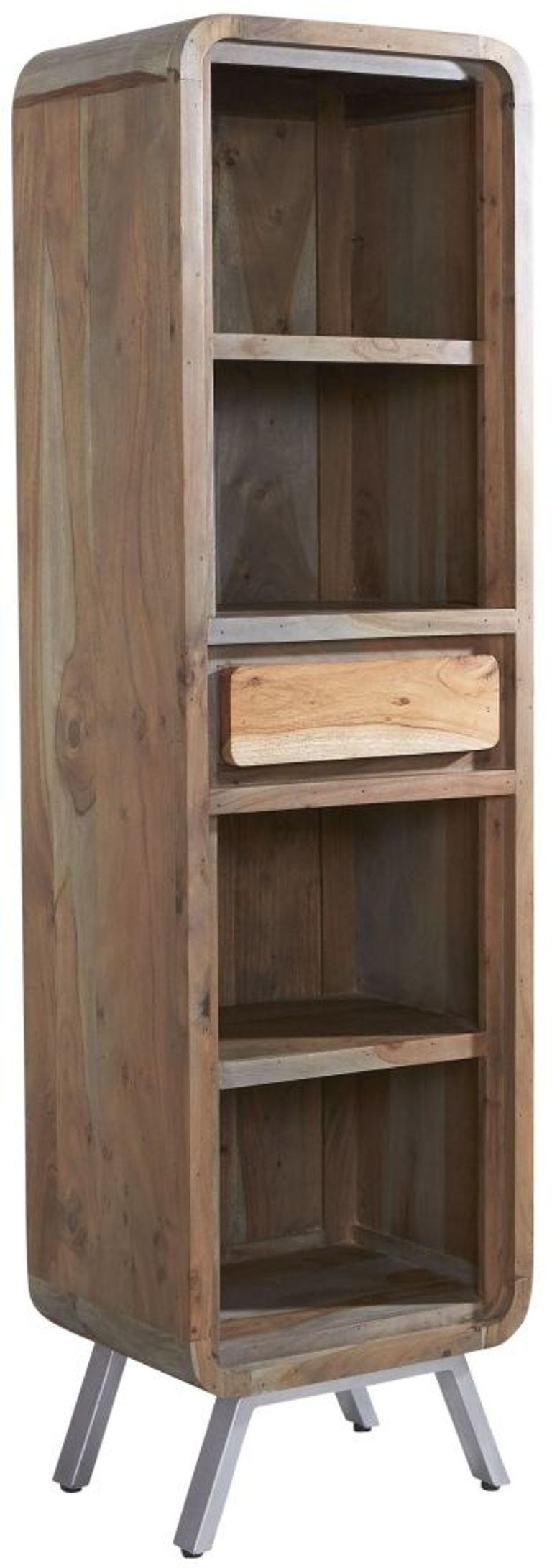 Dalhousie Industrial Acacia Wood Narrow Bookcase
