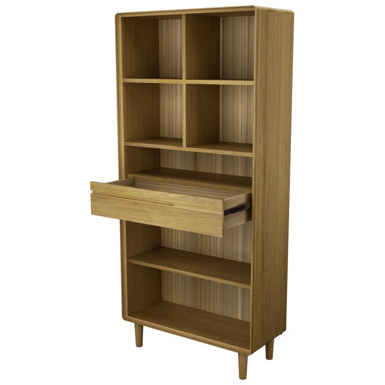 Scandic Bookcase - 1 Drawer - Large - Oak