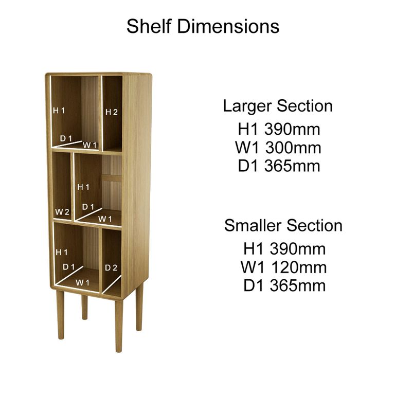 Scandic Shelving Unit - Narrow - Oak