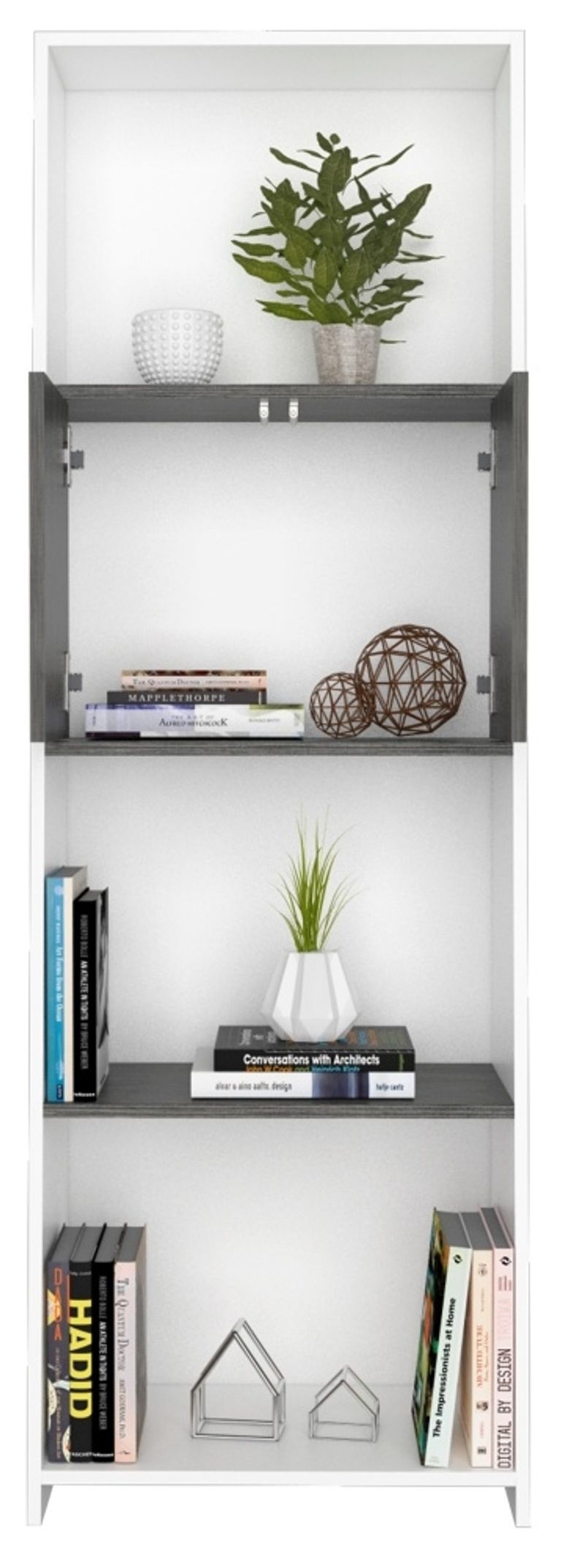 Dallas White and Grey Bookcase