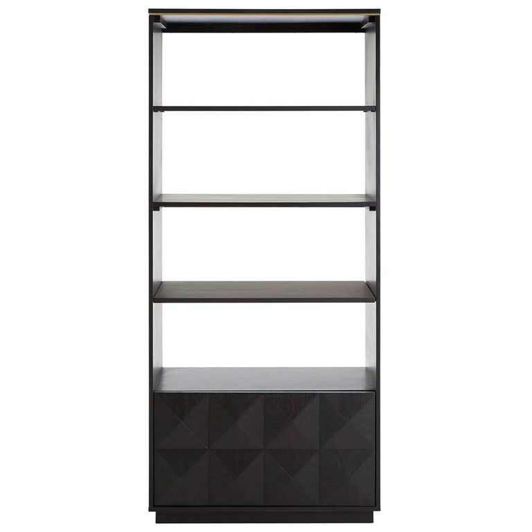 Diamond Bookcase - 1 Drawer - Black Oak