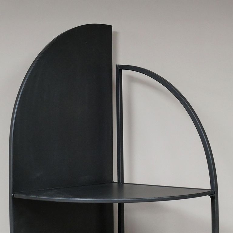 Shelving Unit - Black Metal - Corner