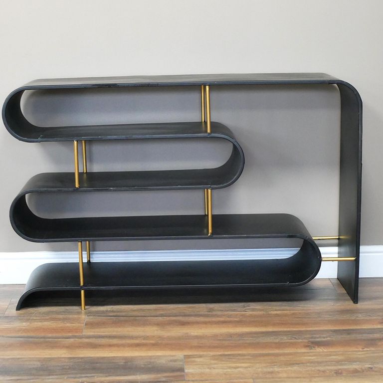 Shelving Unit - Black Metal - Open