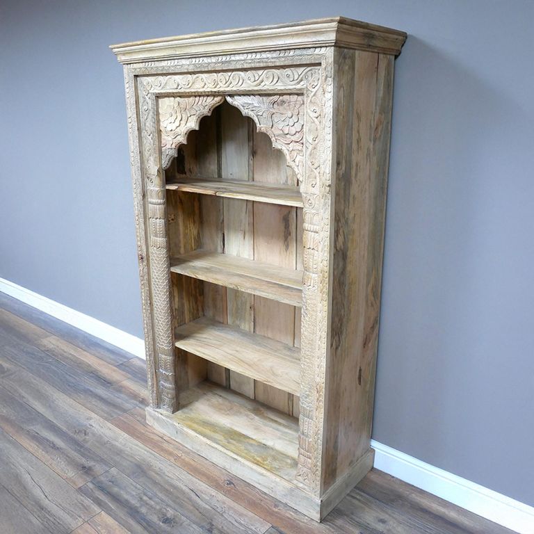 Bookcase - Carved Mango Wood - Small