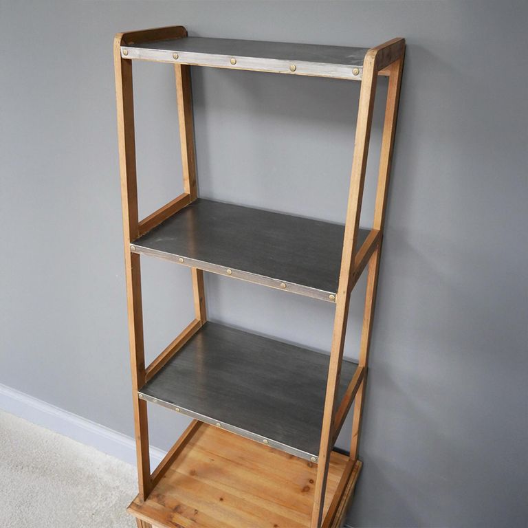 Bookshelf - 1 Drawer - Open - Fir Wood