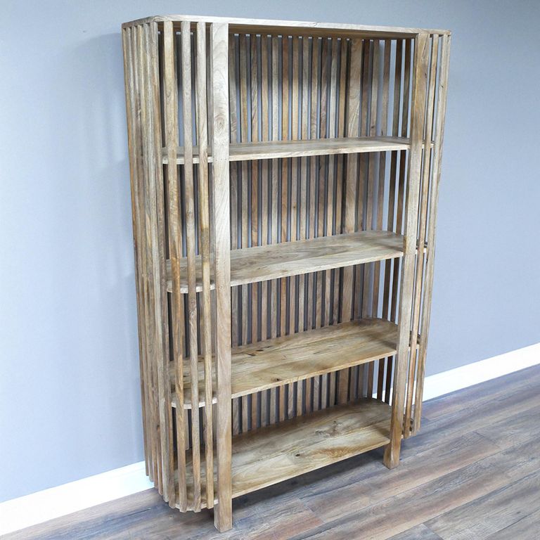 Bookcase - Large - Slatted - Mango Wood
