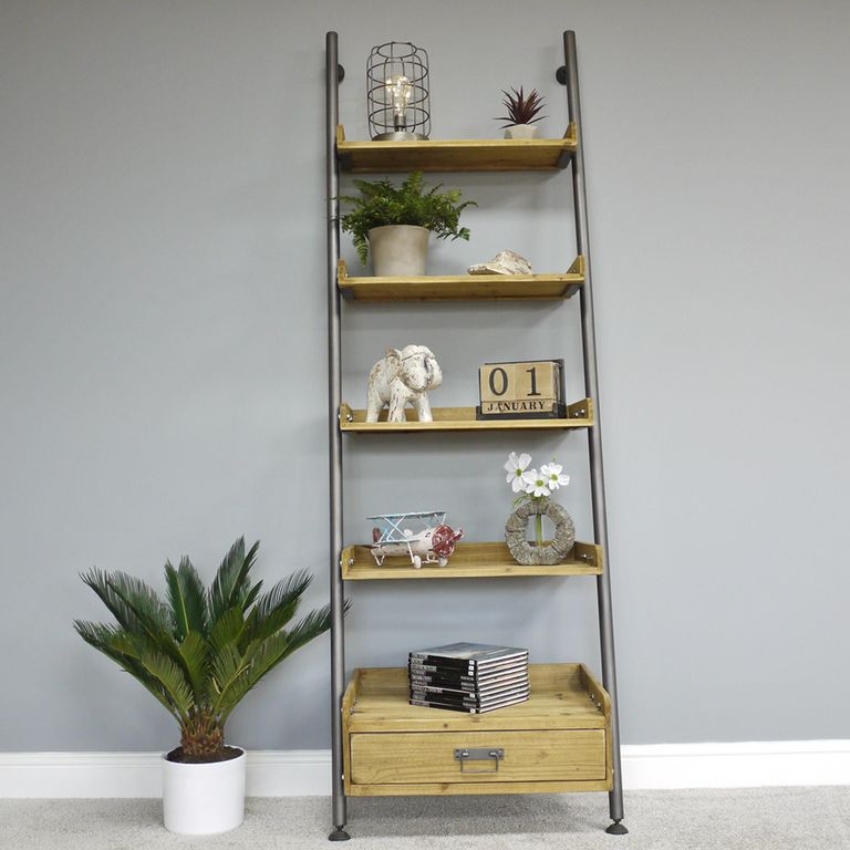 Shelving Unit - Wooden - 1 Drawer - Ladder