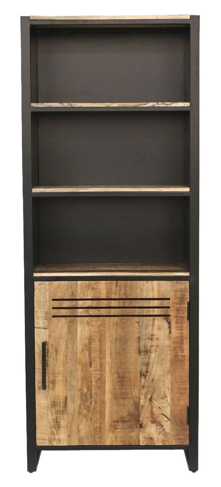 Frais Industrial Rustic Wood Bookcase with Cupboard