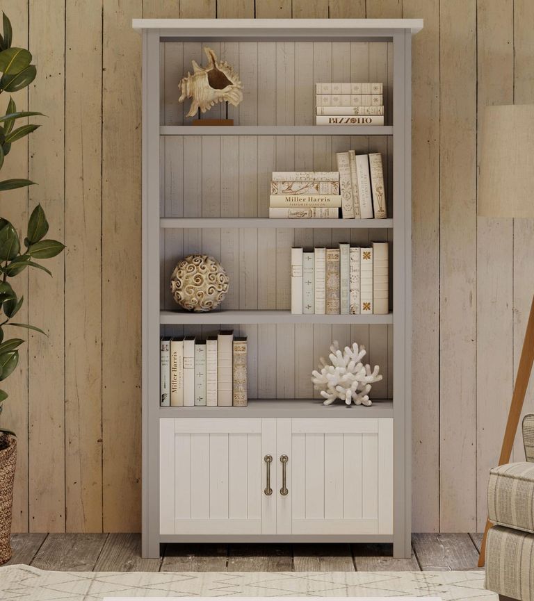 Greystone Reclaimed Wood Open Bookcase - Large - 2 Door