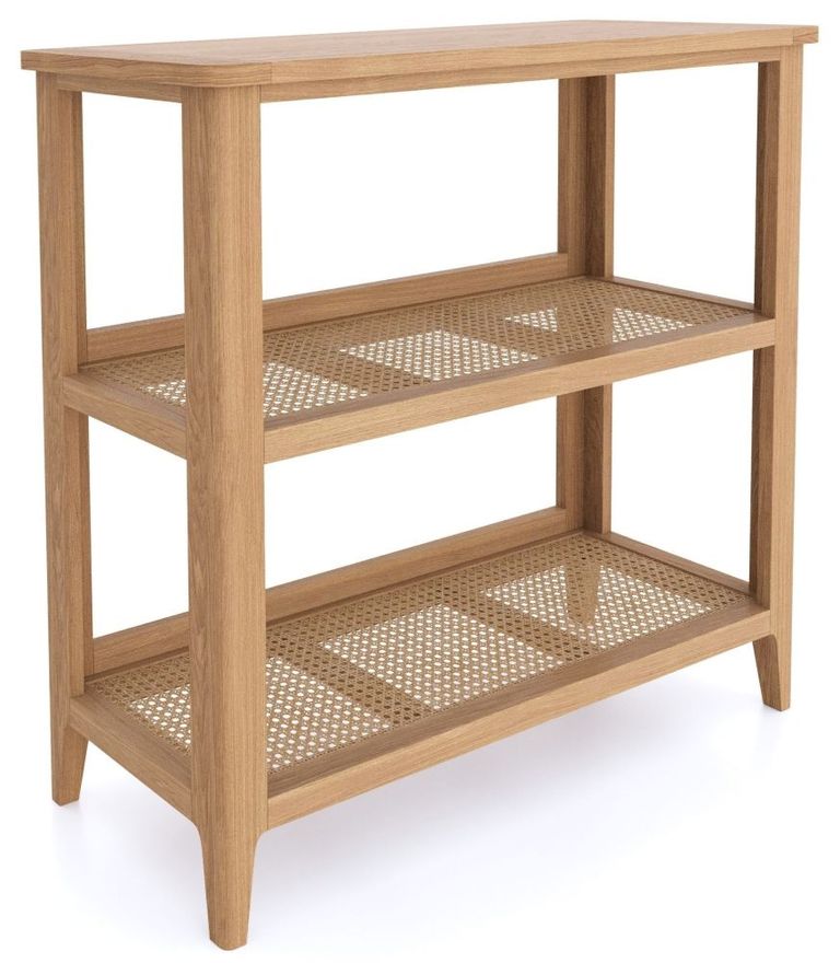 Henley Oak and Rattan Bookshelf