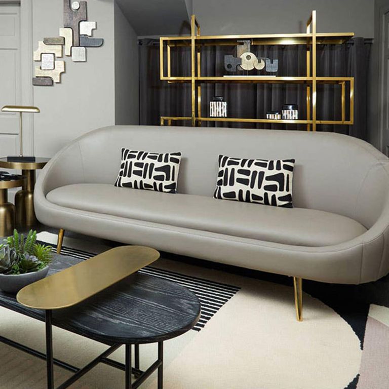 Horizon Bookcase - Maze - Black Glass with Gold Metal