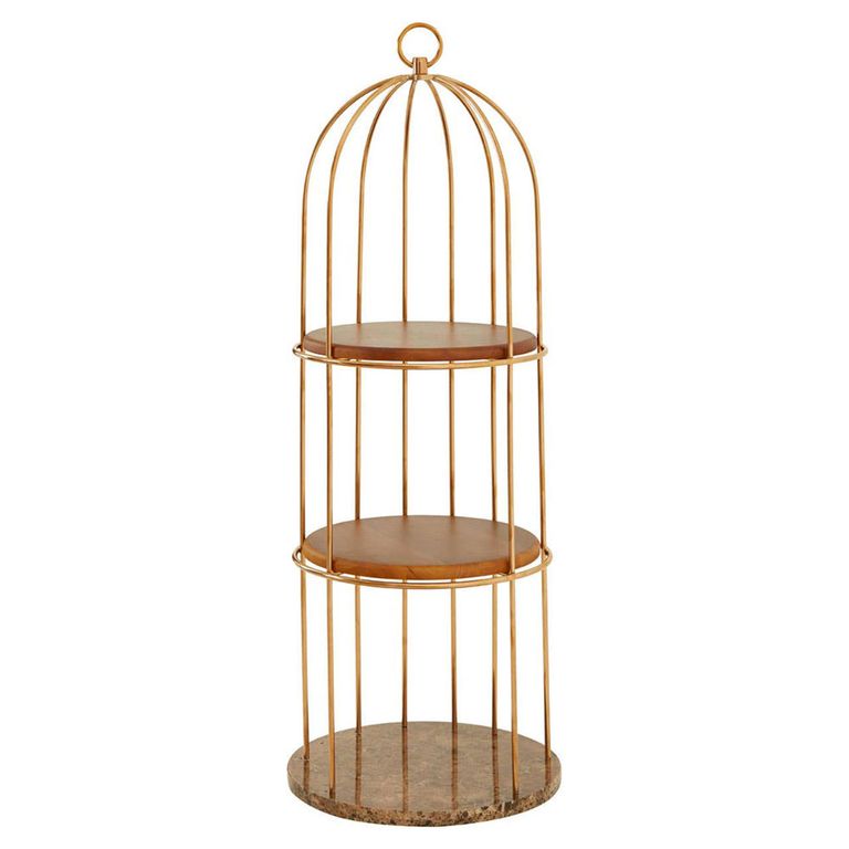 Horizon Shelving Unit - Small Cage - Gold Metal
