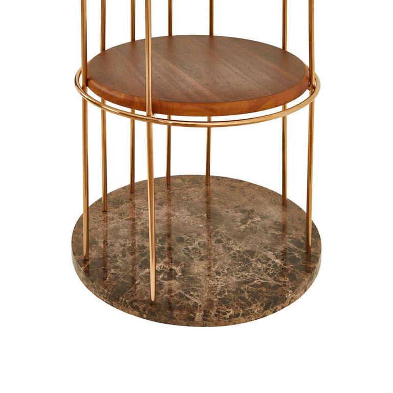 Horizon Shelving Unit - Small Cage - Gold Metal