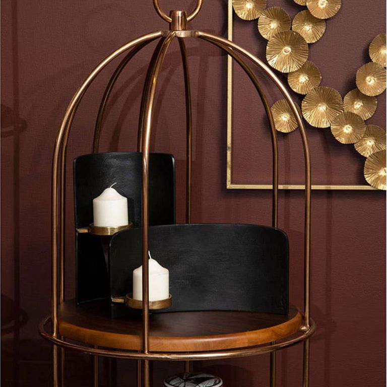 Horizon Shelving Unit - Small Cage - Gold Metal