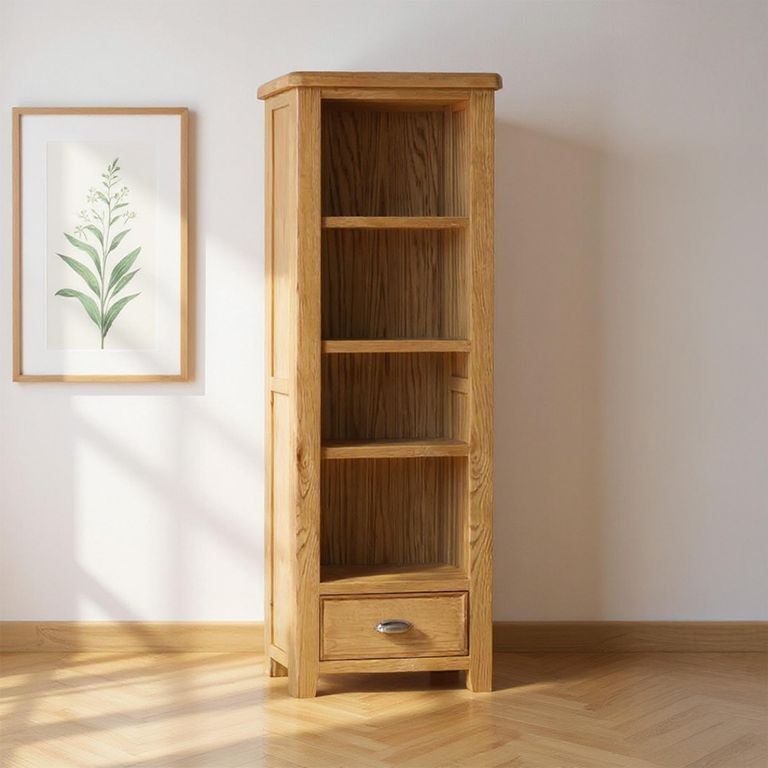 Janelle Bookcase - Narrow - Rustic Oak