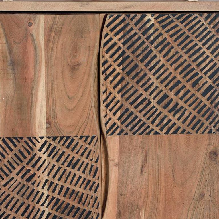 Karlstad Bookcase - Acacia Wood - with Cupboard