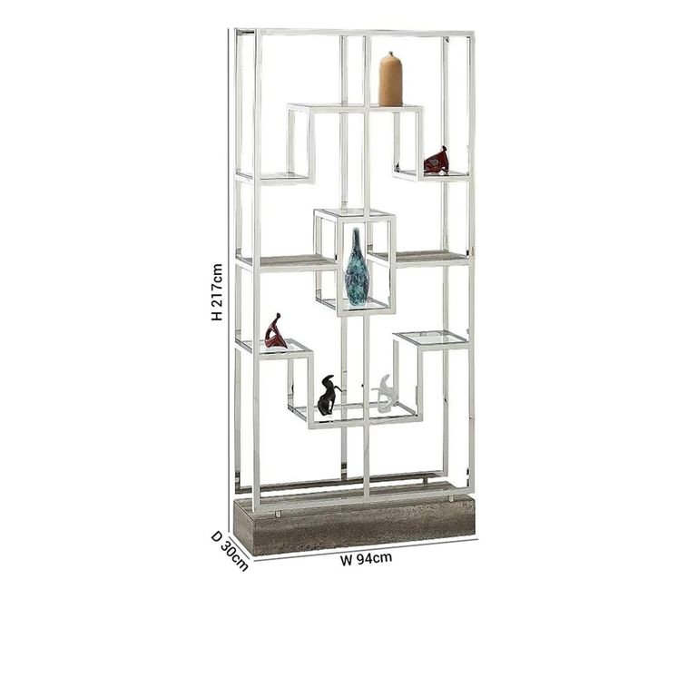 Kubo Etagere - Marble and Glass Shelving Unit - Variation Available