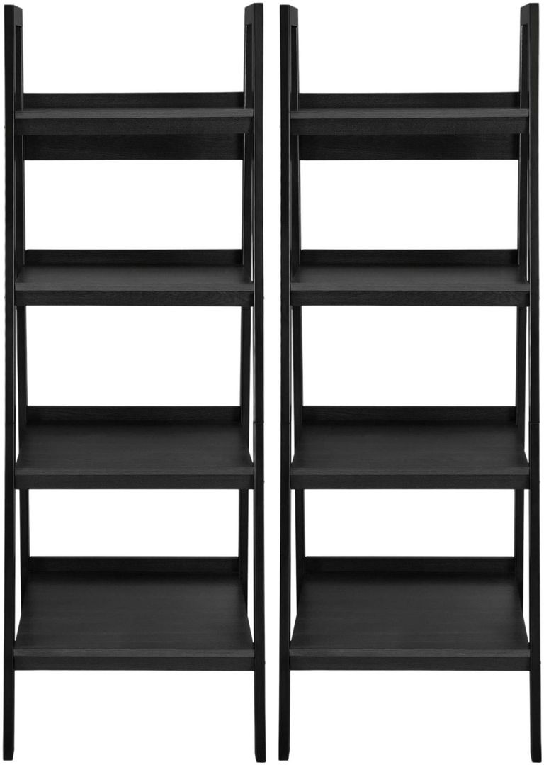 Laurens 4 Shelf Ladder Bookshelf in Black - 9482096UK