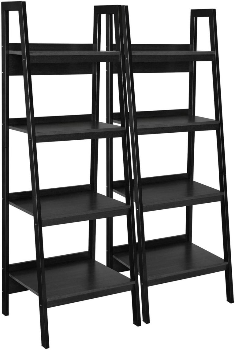 Laurens 4 Shelf Ladder Bookshelf in Black - 9482096UK
