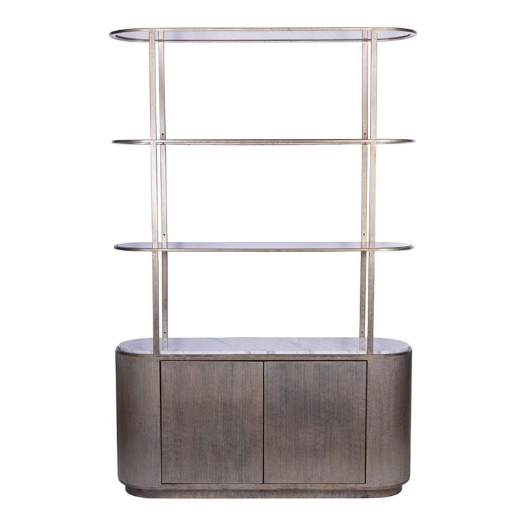 Belvedere Shelving Unit - Aged Gold - with Storage