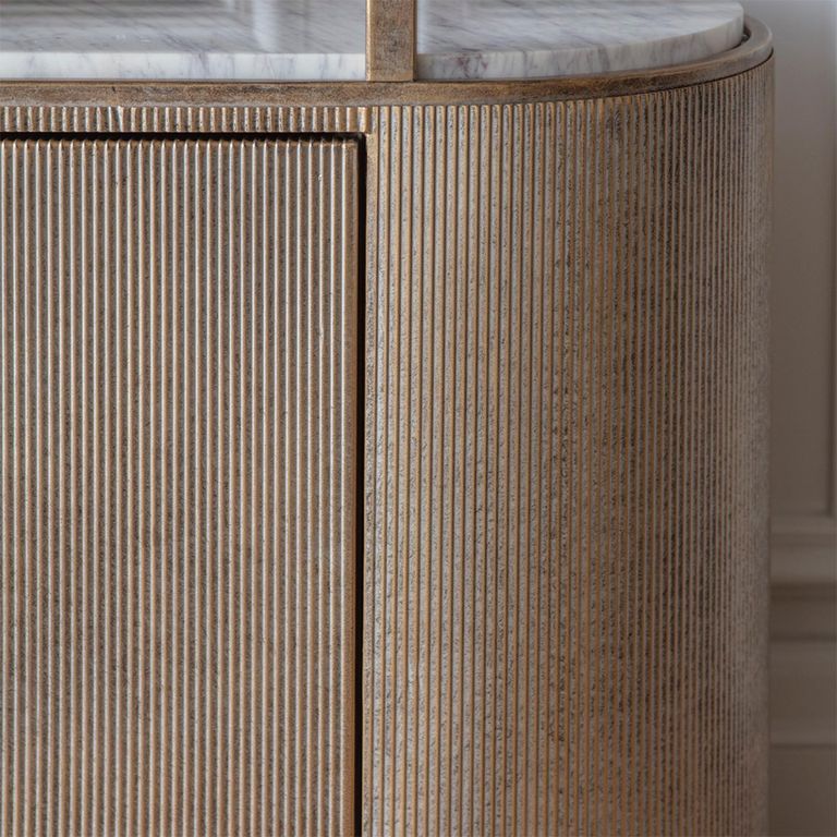 Belvedere Shelving Unit - Aged Gold - with Storage