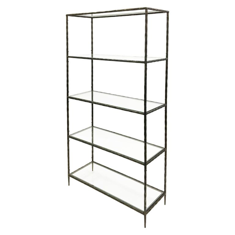Patterdale Shelving Unit - Glass and Bronze Metal - Open