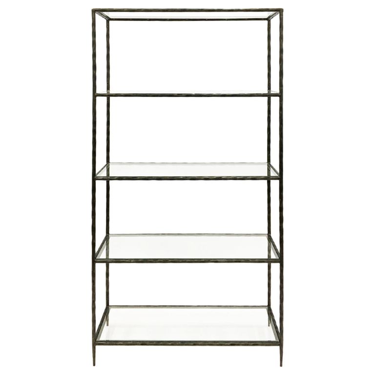 Patterdale Shelving Unit - Glass and Bronze Metal - Open