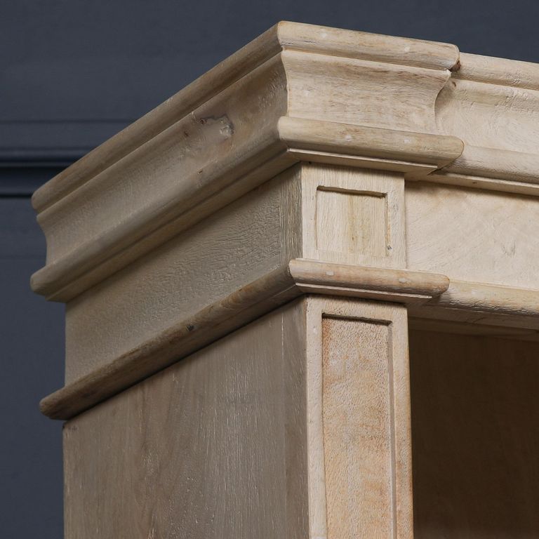 Linda Rustic Mango Wood Bookcase - Single Open