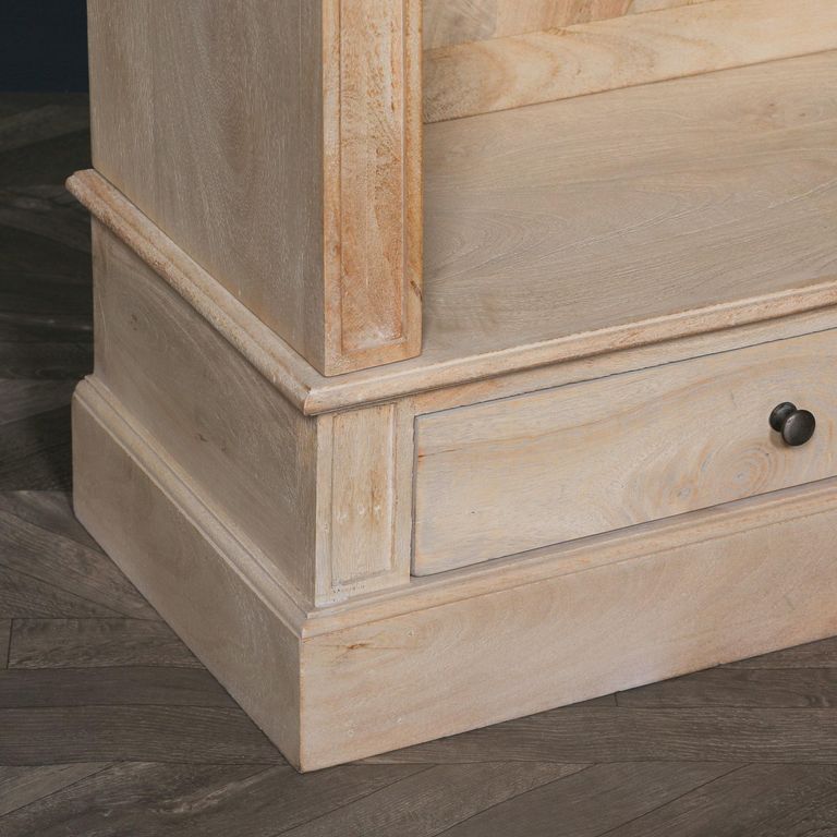 Linda Rustic Mango Wood Bookcase - Single Open