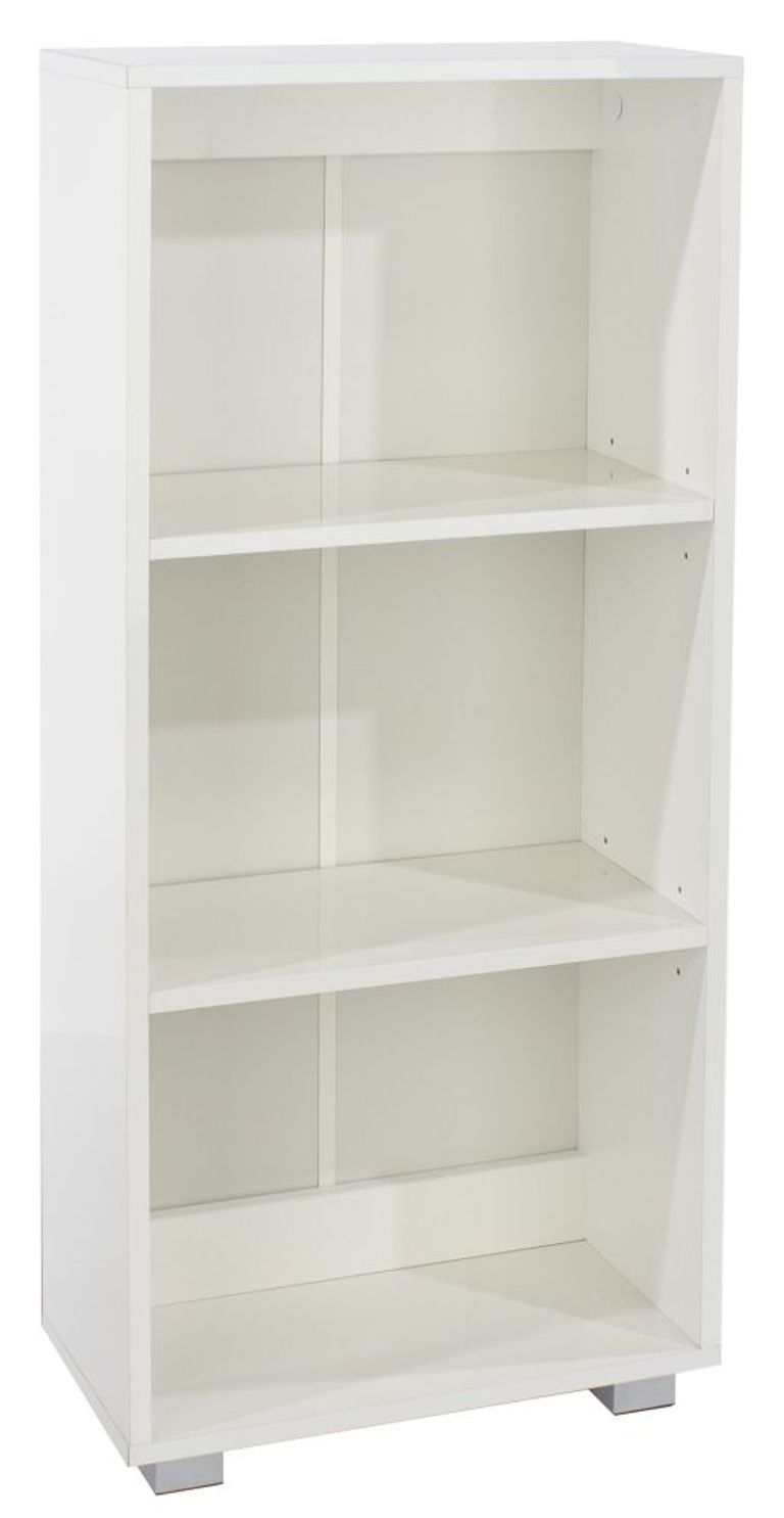 Lido White Low Narrow Bookcase