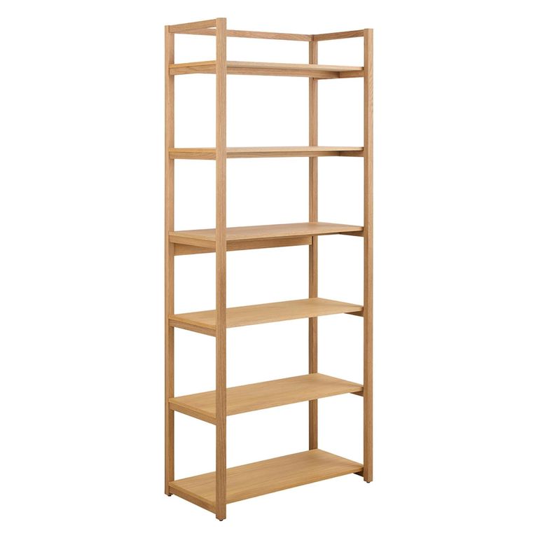 Ludza Bookcase - Tall - Open - Oak