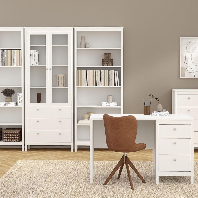 Madrid White Bookcase