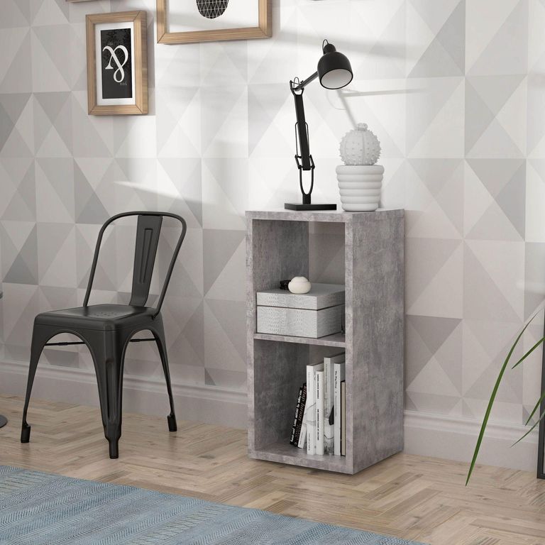 Mauro Grey Concrete Effect 2 Open Shelving Unit