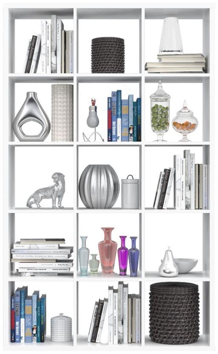 Mauro Matt White 15 Open Storage Cubes Unit