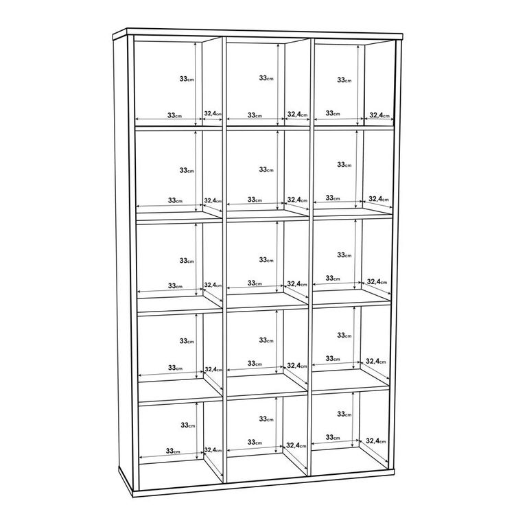 Mauro Matt White 15 Open Storage Cubes Unit