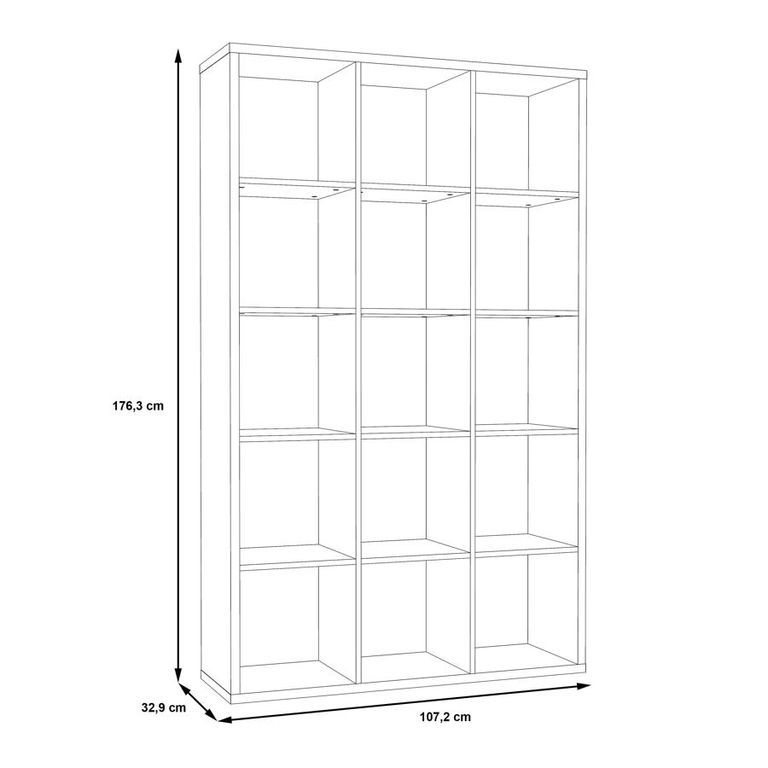 Mauro Matt White 15 Open Storage Cubes Unit