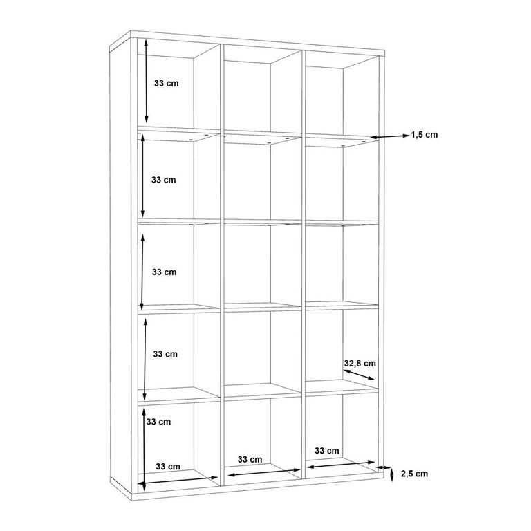 Mauro Matt White 15 Open Storage Cubes Unit