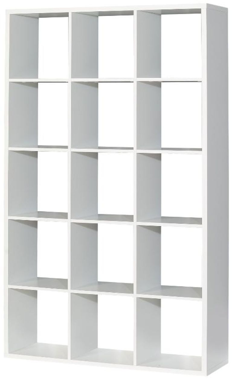 Mauro Matt White 15 Open Storage Cubes Unit