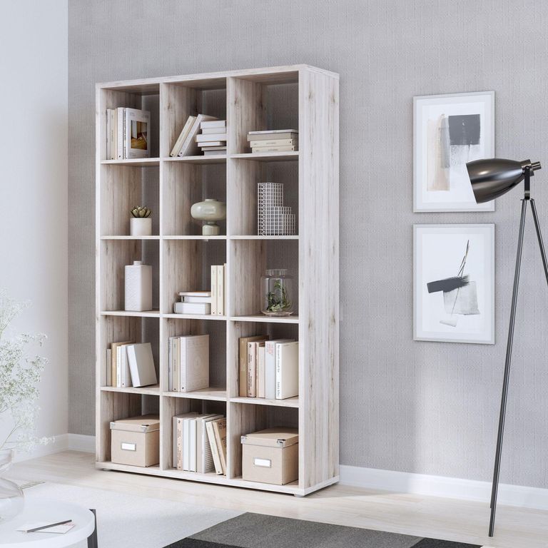 Mauro Sand Oak Effect 15 Open Shelving Unit
