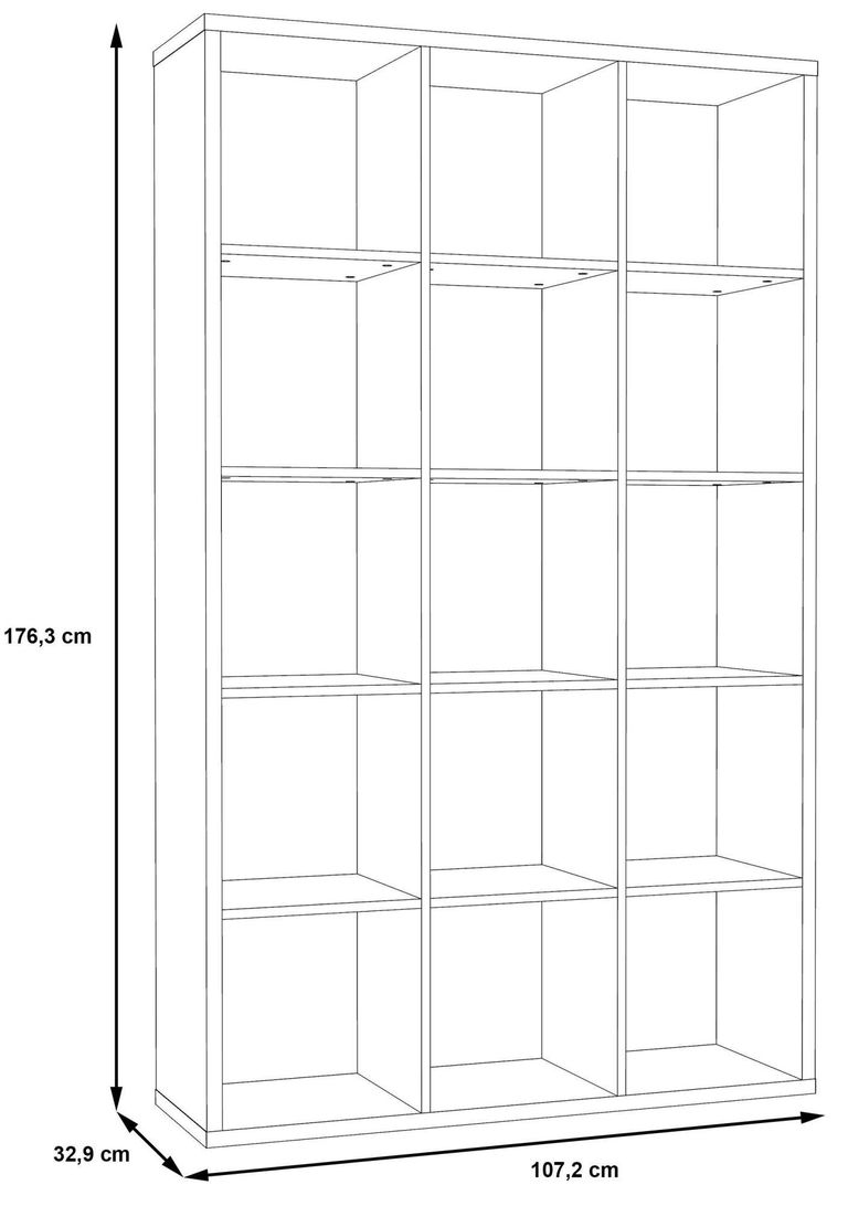 Mauro Sand Oak Effect 15 Open Shelving Unit