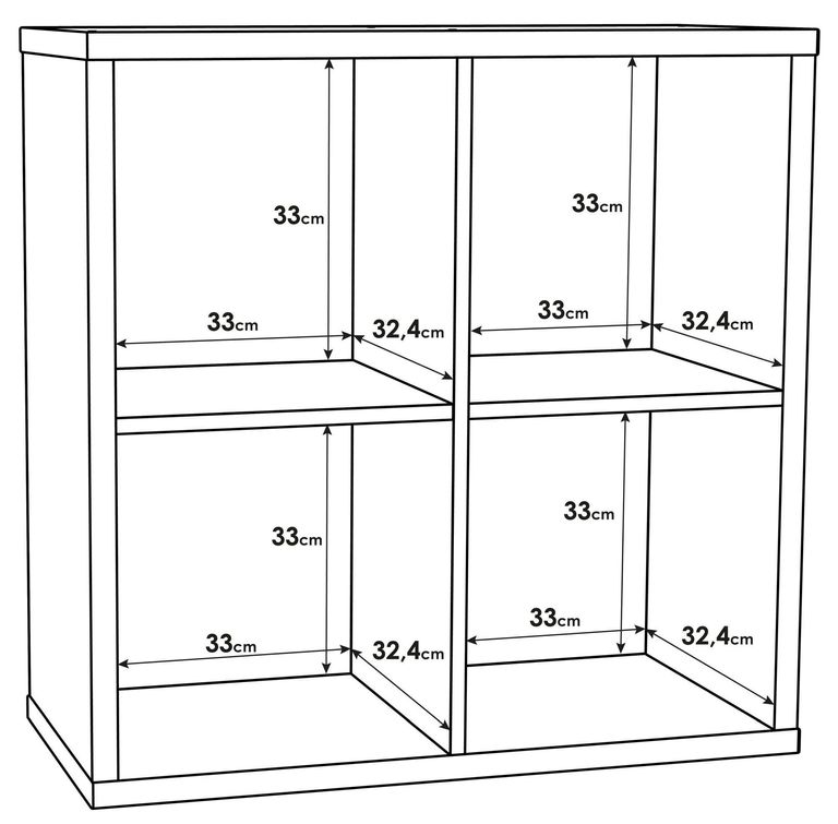 Mauro Sand Oak Effect Square 4 Open Shelving Unit