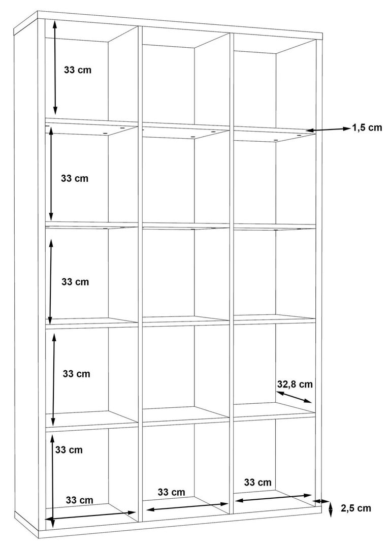 Mauro Sonoma Oak Effect 15 Open Shelving Unit