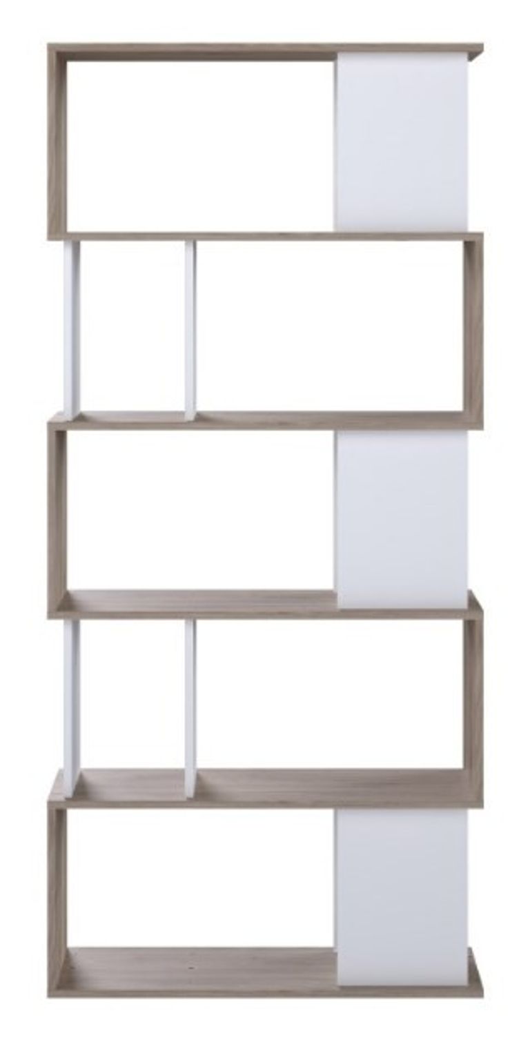 Maze Oak Effect and White Open Bookcase